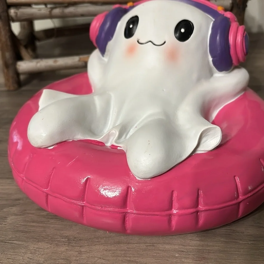 HERE LIES SUMMER GHOST WITH HEADPHONES ON FLOATY SUMMERWEEN DECOR